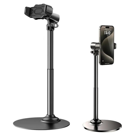 ADZOY  D01Phone Stand for Desk, Angle Height Adjustable Phone Holder for Desk, Aluminum Alloy Universal iPhone Stand Holder, Retractable Cell Phone Stand Recording Office for iPhone 16 15 Pro Max Plus