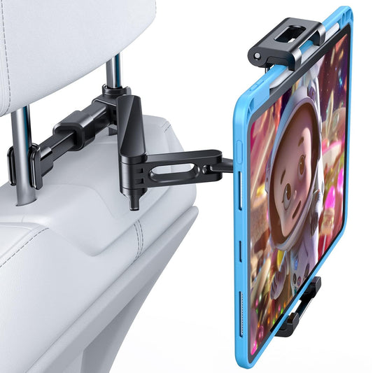 ADZOY 2024 Q2 Car Back Seat Headrest Mobile Mount Holder, 360° Rotation iPad Car Holder Back Seat for Tablets, Cell Phone and More 4.7-14" Devices, Headrest Posts Width 1.6-6.9"