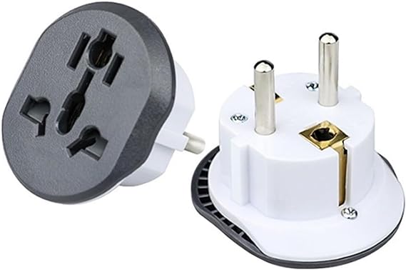 ADZOY Travel Adapter EU Adapter Universal EU Converter 2 Round Pin Socket AU US UK CN to EU Wall Socket AC 16A 250V Travel Adapter Universal (3)