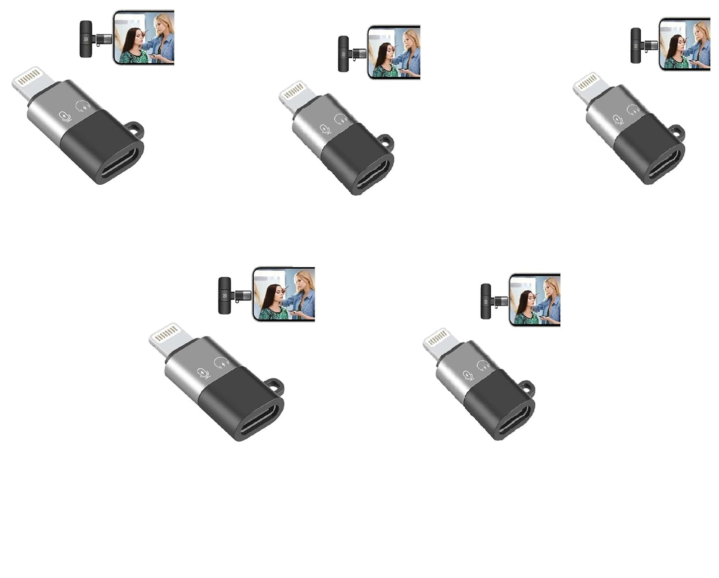 ADZOY Set of 5 3 Lightning Male to USB C Female Adapter OTG for Data