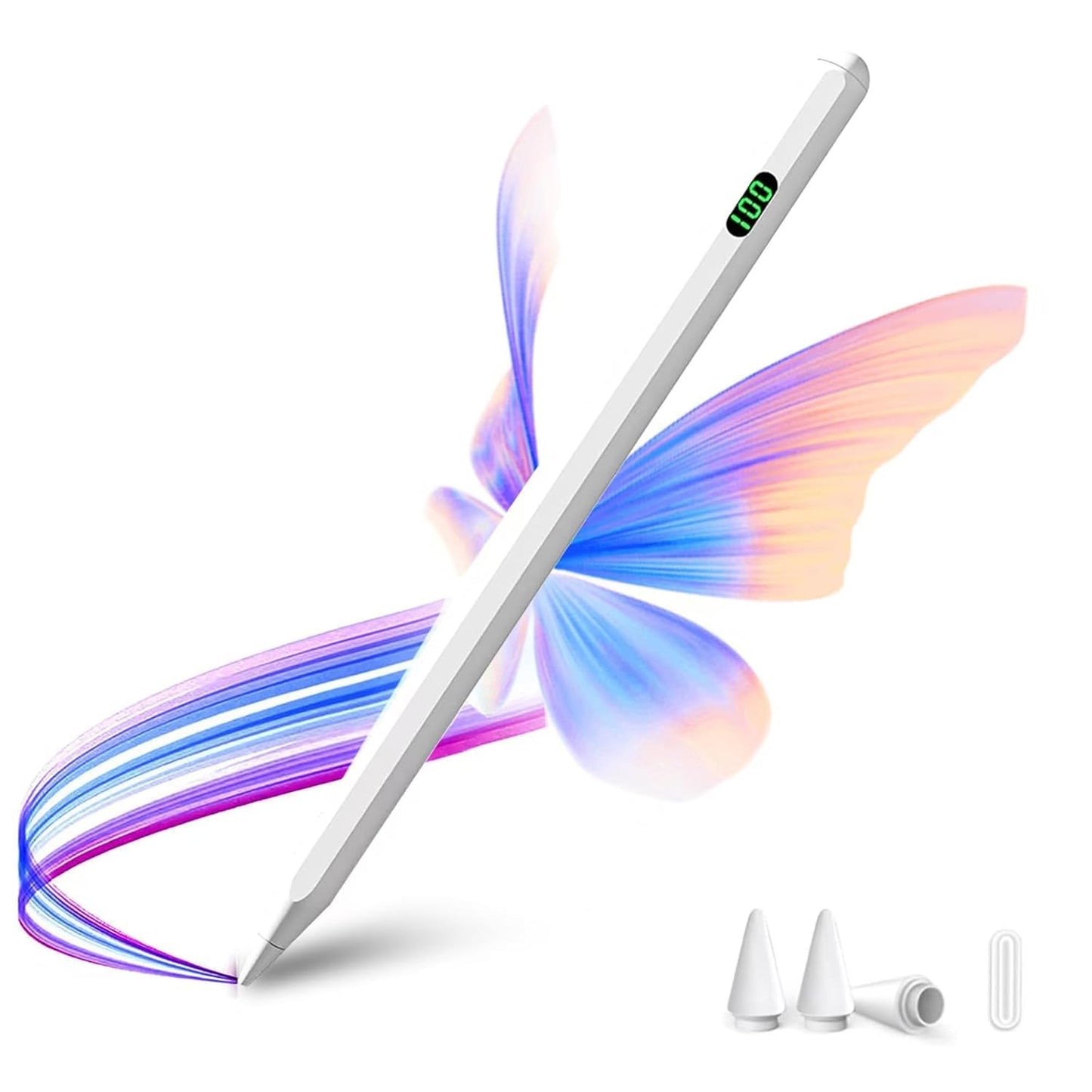 ADZOY P2 Display iPad Pencil, Stylus Pen with Real-Time Led Power, Pencil for iPad 6/7/8/9/10gen, Air 3/4/5/6(M2), Pro 11"/12.9"(M4), Mini 5/6/7, Stylus for 2018 & Later