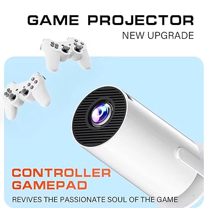 ADZOY Premium Gaming Mini Smart Projector with 2 Controllers (Joycons)