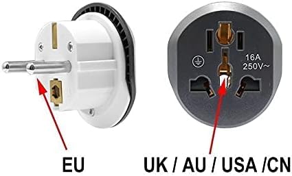 ADZOY Travel Adapter EU Adapter Universal EU Converter 2 Round Pin Socket AU US UK CN to EU Wall Socket AC 16A 250V Travel Adapter Universal (3)