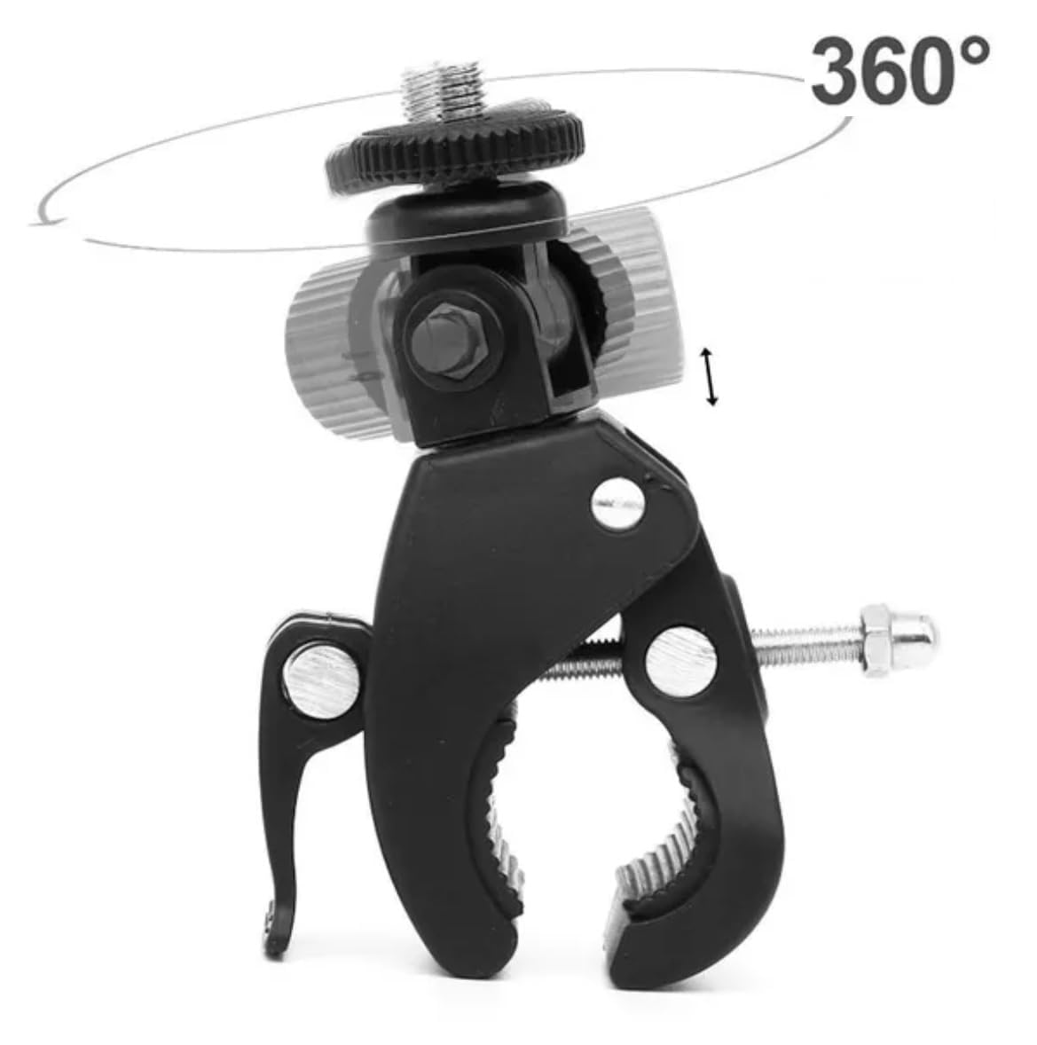ADZOY Premium Super Clamp Camera Mount Clamp with 360° Rotation, Bike/Bicycle/Motorcycle Handlebar Mount for Insta360/GoPro/AKASO/DJI Osmo Action Cameras, DSLR/Cameras/Lights Pole Tube Mount