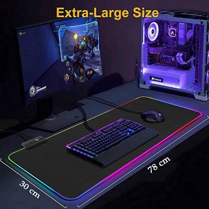 ADZOY New Modern Design Extended Gaming Mouse Pad with Stitched Embroidery Edge Premium Textured Mouse Mat