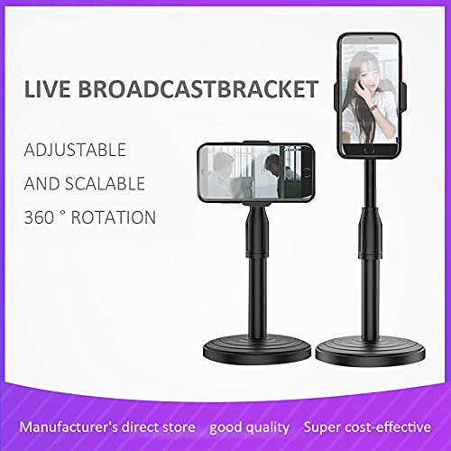 ADZOY Muti-Functional Retractable Mobile Phone Holder for Broadcast, Online Classes Table & Bed Mobile Stand for All Smart Phones with Adjustable Height, 360 Degree Rotation