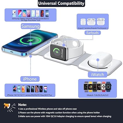 ADZOY 3 in 1 Wireless Flatbed Charging Station