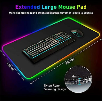 ADZOY Mechanical Gaming Keyboard N RGB Mouse Pad [900x400] & Wired Gaming Mouse Combo Set (Black)