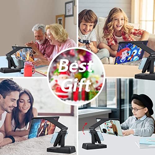 ADZOY  F19 12'' Screen Magnifier for Cell Phone with Bluetooth Speaker, Foldable Phone Stand Holder, Compatible with All Smartphones