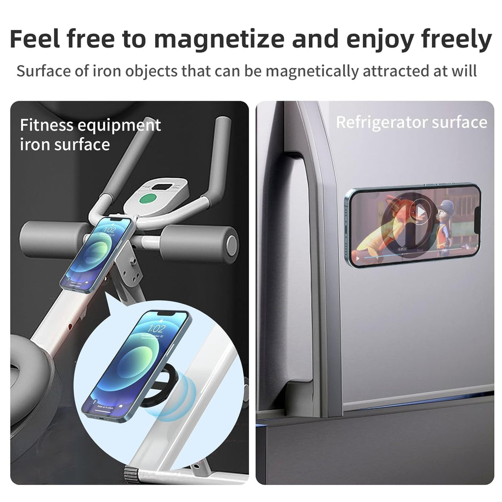 ADZOY Dual Strong Magnet Phone Holder for Car,Gym,Metal Surface Compatible with iPhone 15 14 13 12 Pro Plus Max Mag-Safe Case (Dual Magnetic Phone Holder for Car Gym)