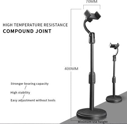 ADZOY Muti-Functional Retractable Mobile Phone Holder for Broadcast, Online Classes Table & Bed Mobile Stand for All Smart Phones with Adjustable Height, 360 Degree Rotation