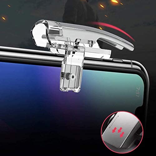 ADZOY [2PAIR] 5.56 Mobile Game Controller Trigger Aim Button & [2PAIR] Finger Sleeve Joystick (Clear, for Mac OS, PC)