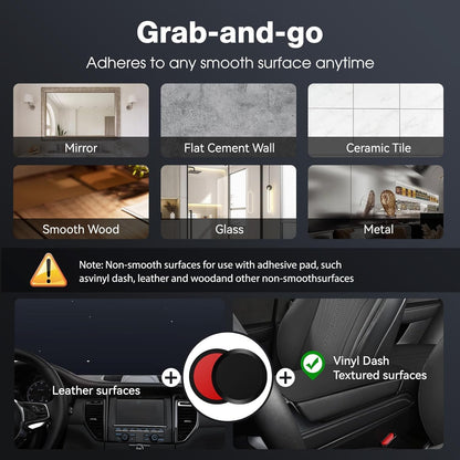 ADZOY Vacumm Suction Cup Extented Arm Phone Mount Magnetic Car Cell Phone Holder| 360 Rotation | Vacuum Lock Holder Multipurpose Use | Heavy Duty | Reusable Wall Holder for Kitchen, Bathroom, Desk