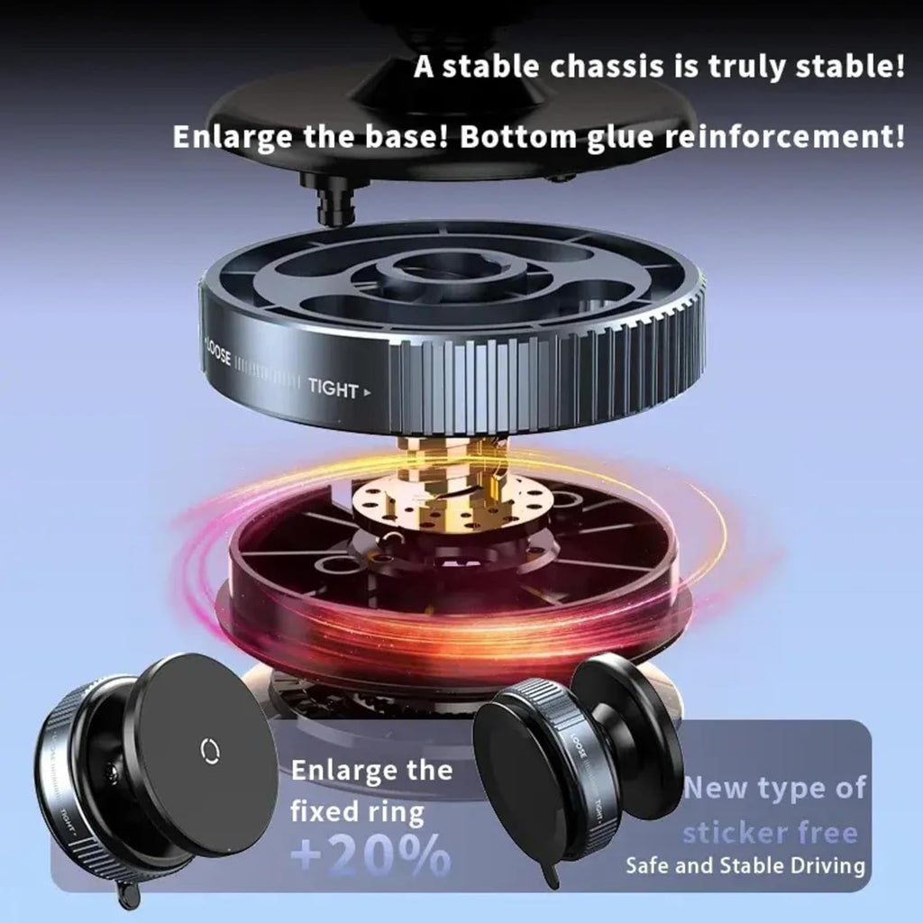 ADZOY Vacumm Suction Cup Phone Mount Magnetic Car Cell Phone Holder| 360 Rotation | Vacuum Lock Holder for Multipurpose Use | Heavy Duty | Reusable Wall Holder for Kitchen, Bathroom, Desk