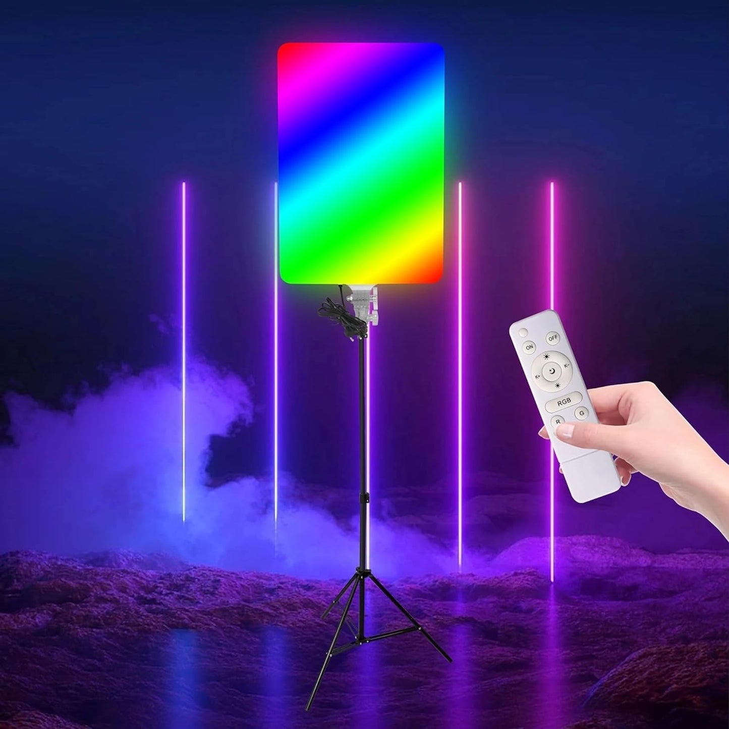 ADZOY 24 Inch RGB LED Video Light Panel Light Portable Studio Lights for Photoshoot Lighting for Video Recording(ONLY 24INCH Light)