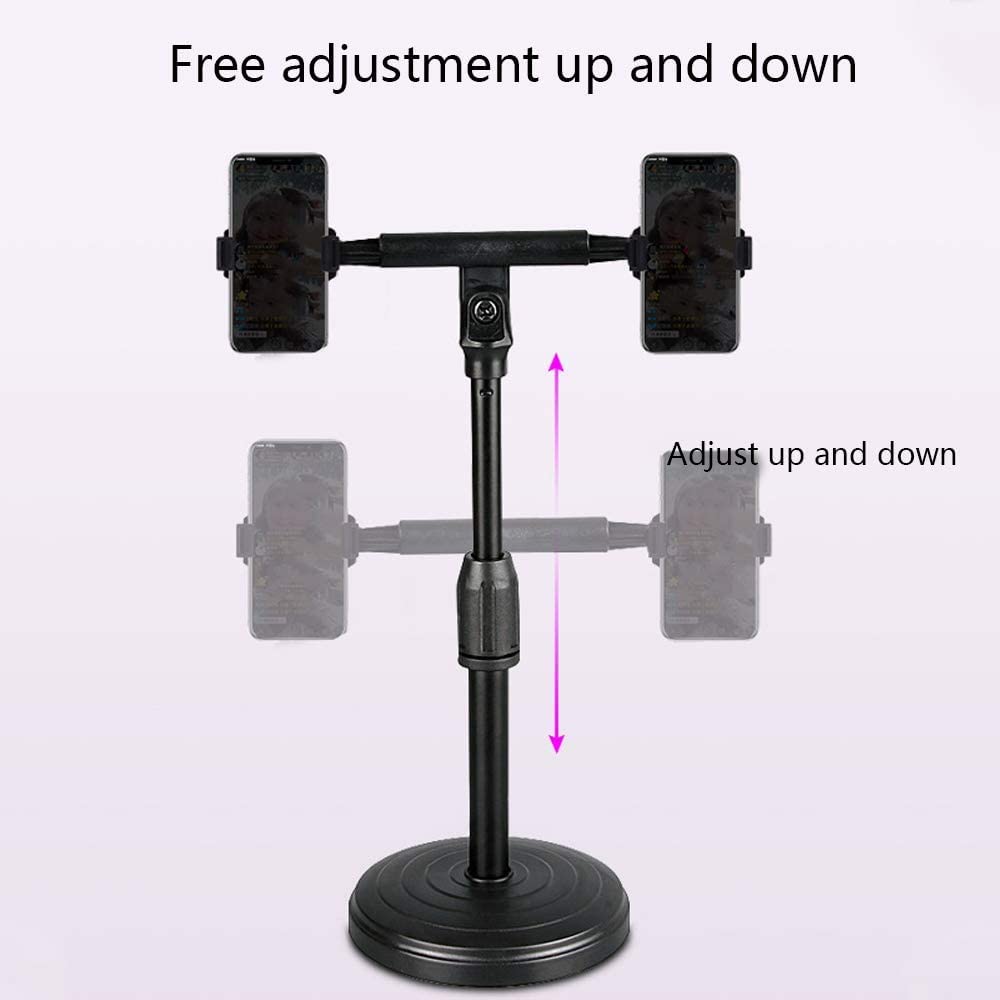 ADZOY Heavy Base Retractable Mobile Phone Stand for Onilne Classes Live Streaming Shoot Video YouTube Round Base (GAZ 2IN1)