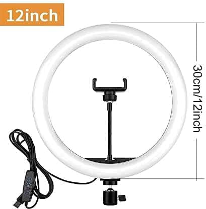 ADZOY Premium Professional Ring Light 12" (30cm- Wired) 300 LED Power with 6.9 Feet Tripod and Collar Mic