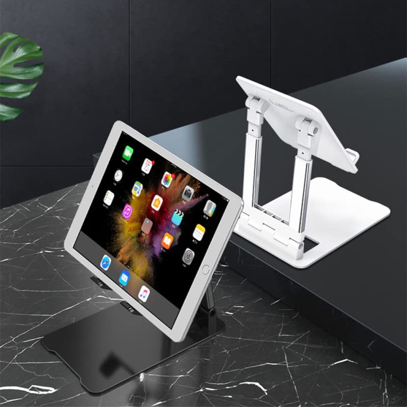 ADZOY Heavy Base Grade- A+ Aluminum Metal Desktop Compatible with iPad- Tablet-Mobile Stand with Hex/Allan Key for Tablets/Mobile/Tab Stand and e-Book Readers (Up to 13 inch) (White)