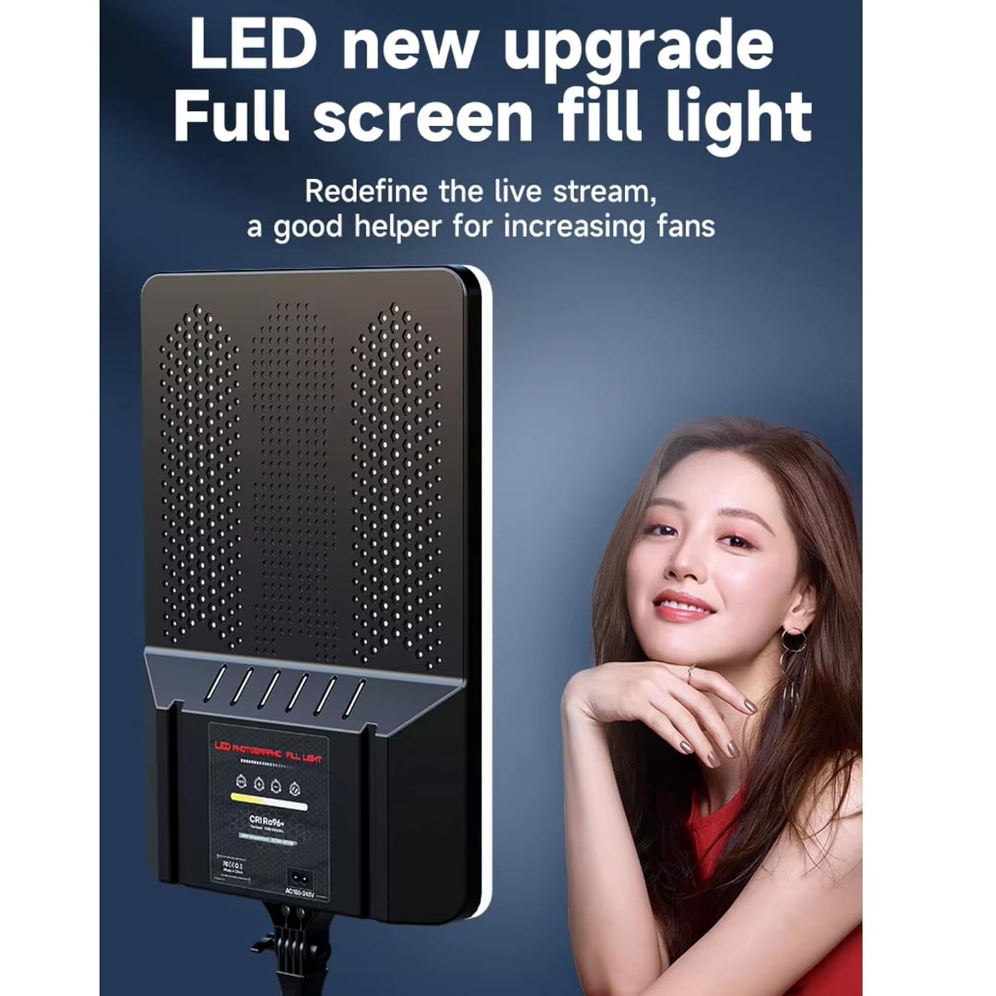 ADZOY Professional Super Bright LED Bi-Colors Panel Light (35cm x 60 cm) Upto 28 Inch with Touch Key Controls and Premium 7 Feet Adjustable Metal Tripod with Remote