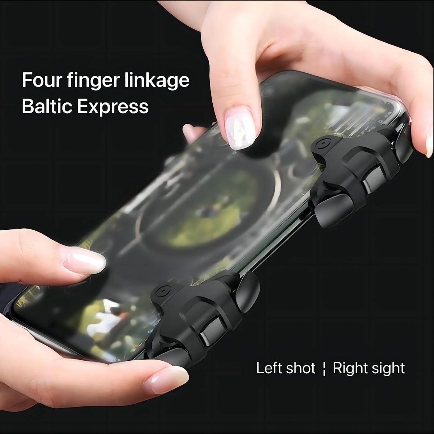 ADZOY 2024 New Model S03 Mobile Game Controller With (1 Pair) FINGER SLEEVE for iPad/Tablets, Six Finger Handle Trigger Aim Button L1R1 L2R2 Shooter Gamepad for PUBG/Fornite/Knives Out/Call of Duty