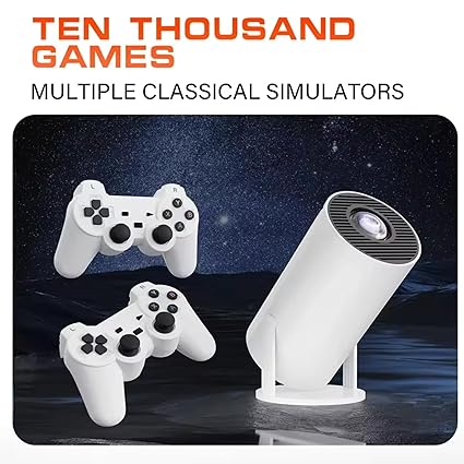 ADZOY Premium Gaming Mini Smart Projector with 2 Controllers (Joycons)