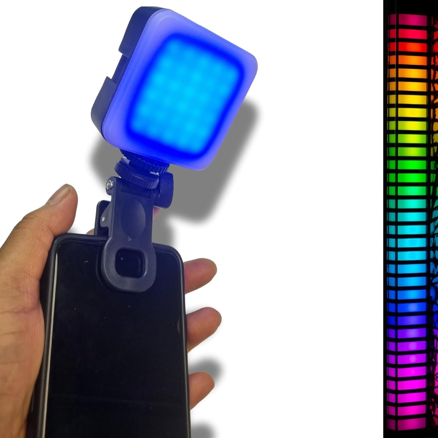 ADZOY AY-83 Pocket LED Light – Bi-Color & RGB, Rechargeable Mini LED Video Light for Selfie, Online Meeting, Photography & Videography