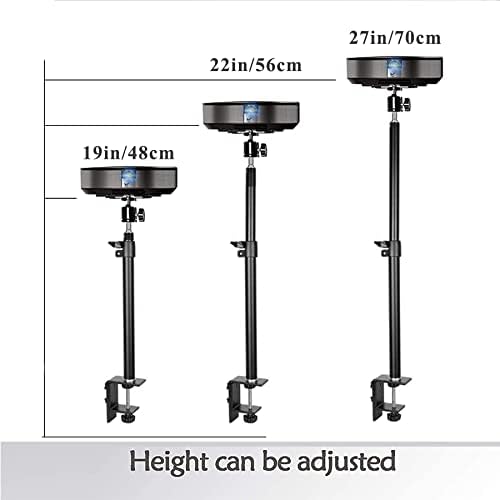 ADZOY  MT49 Projector Desk Mount Stand Table Stand Table Tripod 360°Swivel Ball Head for Mini Smartphone,Projector,Camera, Webcam, Camera, Ring Light, Streaming, Photo Video Shooting