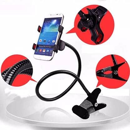 ADZOY Mobile Stand Holder Metal Built-Cell Phone Stand, Perfect for Online Class,Flexible Charging Desktop Heavy Duty Foldable Lazy Bracket Clip Mount Multi Angle Clamp for All Smartphones