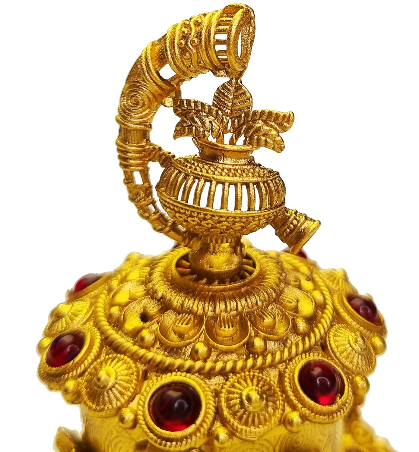 ADZOY Premium Handcrafted Kalash and Shehnai Head Traditional Hand Work Dibbi for Wedding | Haldi | Sindoor | Kumkum | Chandan | Dabbi Handmade Pure Brass Material Box