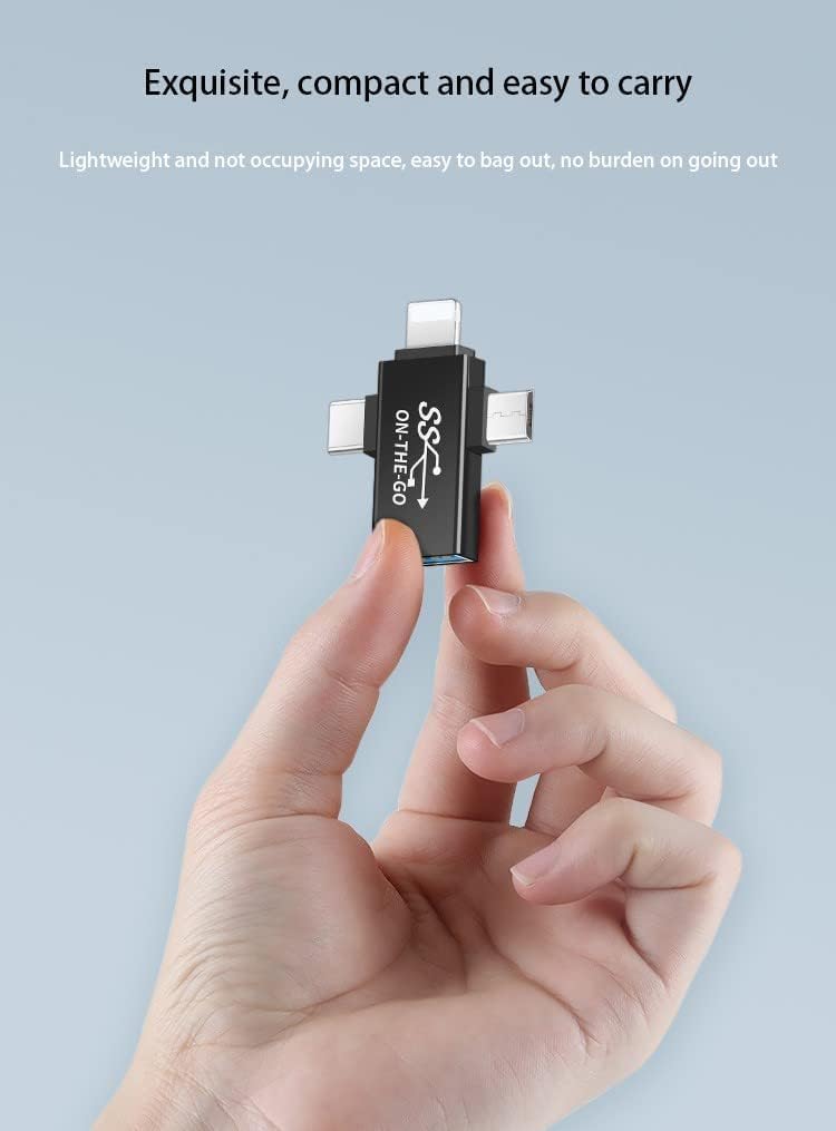 ADZOY Lightning, USB Type C, Micro USB OTG Adapter (Pack of 1)