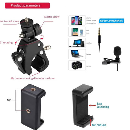 ADZOY Premium Super Bright Touch Key Enabled PL-48 Led Panel 60W Light with 7 Feet Adjustable Metal Tripod, Super Clamp and Collar Lapel Microphone for Video Photo Studio Lighting