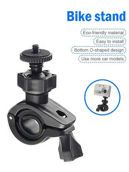 ADZOY Premium Handlebar Mount 360° Motorcycle and Bike 1/4" Screw with Mobile for GoPro Hero Camera/Bluetooth Speakers/Recorders/Cameras Car Dash Cam Accessory, Tripod Clamp with Mobile Holder Stand