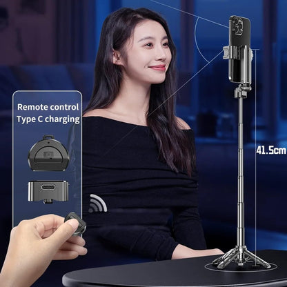 ADZOY Stainless Steel P15 MINI Pocket Monopod Retractable Selfie Stick Tripod with Detachable Remote Pocket Size,3-in-1 Mini Phone Grip 2 Cold Shoe,10M/393.7'' Wireless Shutter