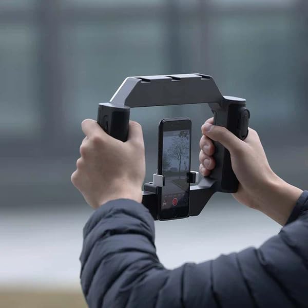 ADZOY Smartphone Video Rig with Light, U-Rig Light Cell Phone Handheld Stabilizer Rechargeable with Ring Light 2500K-9000K CRI 90+ for Filmmaking Live Steam YouTube Video Recording