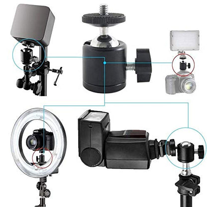 ADZOY Combo of 360 Degree Ball Head with Mobile Bracket 1/4" Screw Hole and Metal Collar Lapel Mic for Versatile Support for Your Device which Enhance Your Photography and Videography