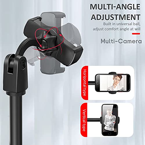 ADZOY Muti-Functional Retractable Mobile Phone Holder for Broadcast, Online Classes Table & Bed Mobile Stand for All Smart Phones with Adjustable Height, 360 Degree Rotation