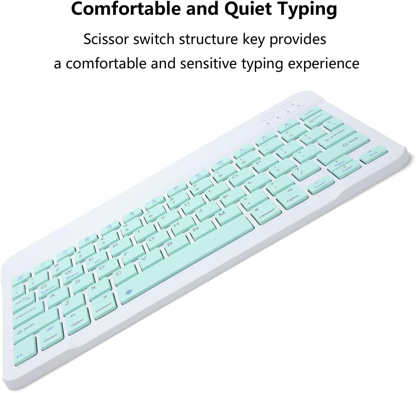 ADZOY 10 Inch Wireless BT Keyboard Mouse Combo, Three Speed Adjustable DPI Ultra Thin and Ultra Quiet Mouse, USB Charging Keyboard with Scissor Foot Structure for PC Laptop Computer (Green)