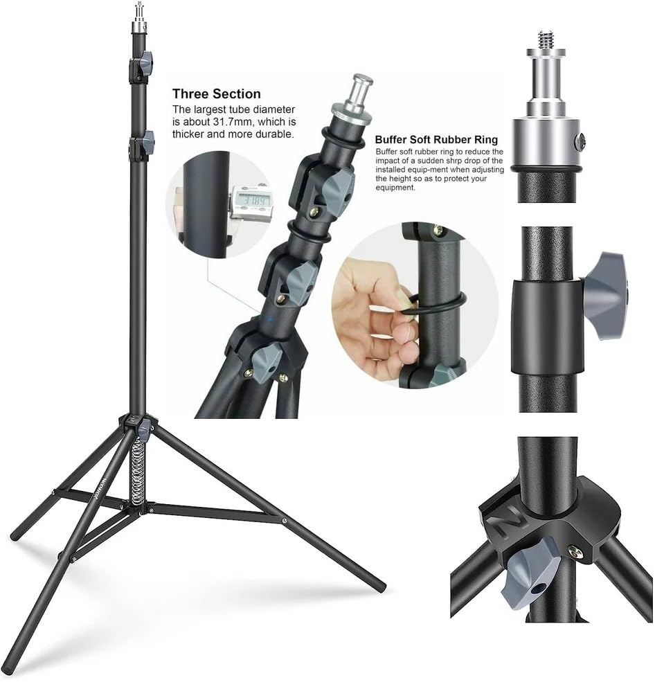 ADZOY [Pack of 2] NEEPHO PL-26CM Led Round Panel Light Video Light with NP-9988 7 FEET Tripod Stand and Phone Holder 3500K-6000K Dimmable Selfie Ringlight for YouTube Video Live Streaming Led