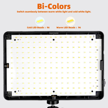 ADZOY Professional Combo of 10" LED Panel Light with Remote and 210 CM (6.9 Feet) Metal Tripod & Collar Mic for Cell Phone, Baking, Craft, Calligraphy, Drawing, Online Lesson, Video Recording