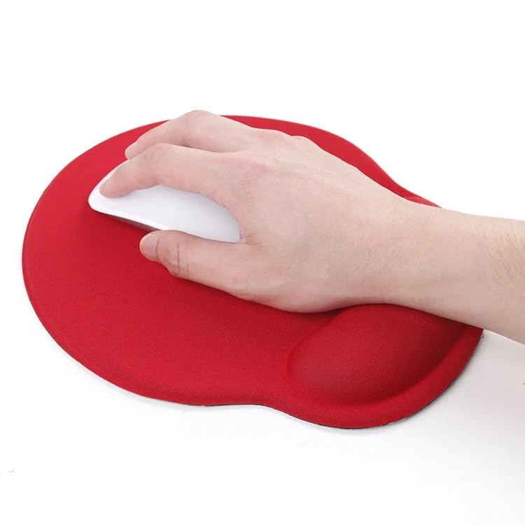 ADZOY Mouse Pad with Wrist Support and Keyboard Rest Pad - White Mousepad Cushion for Hands, Palm, Carpal Tunnel - Ergonomic RestPad Mat on Desktop, Laptop, Computer, Desk PC [RED]