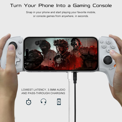 ADZOY Phone Controller for iPhone 15/16 Series & Android (USB-C), Mobile Gaming Controller with Hall Effect Joysticks/Hall Trigger/2 Mappable Buttons/3.5mm Audio Jack, Play COD, Cloud Game & More
