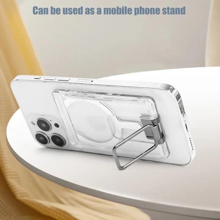 ADZOY Multifunctional Transparent Card Bag Foldable Back-Mounted Mobile Phone Holder Portable Home Office Desktop Lazy Cellphone Stand (1)