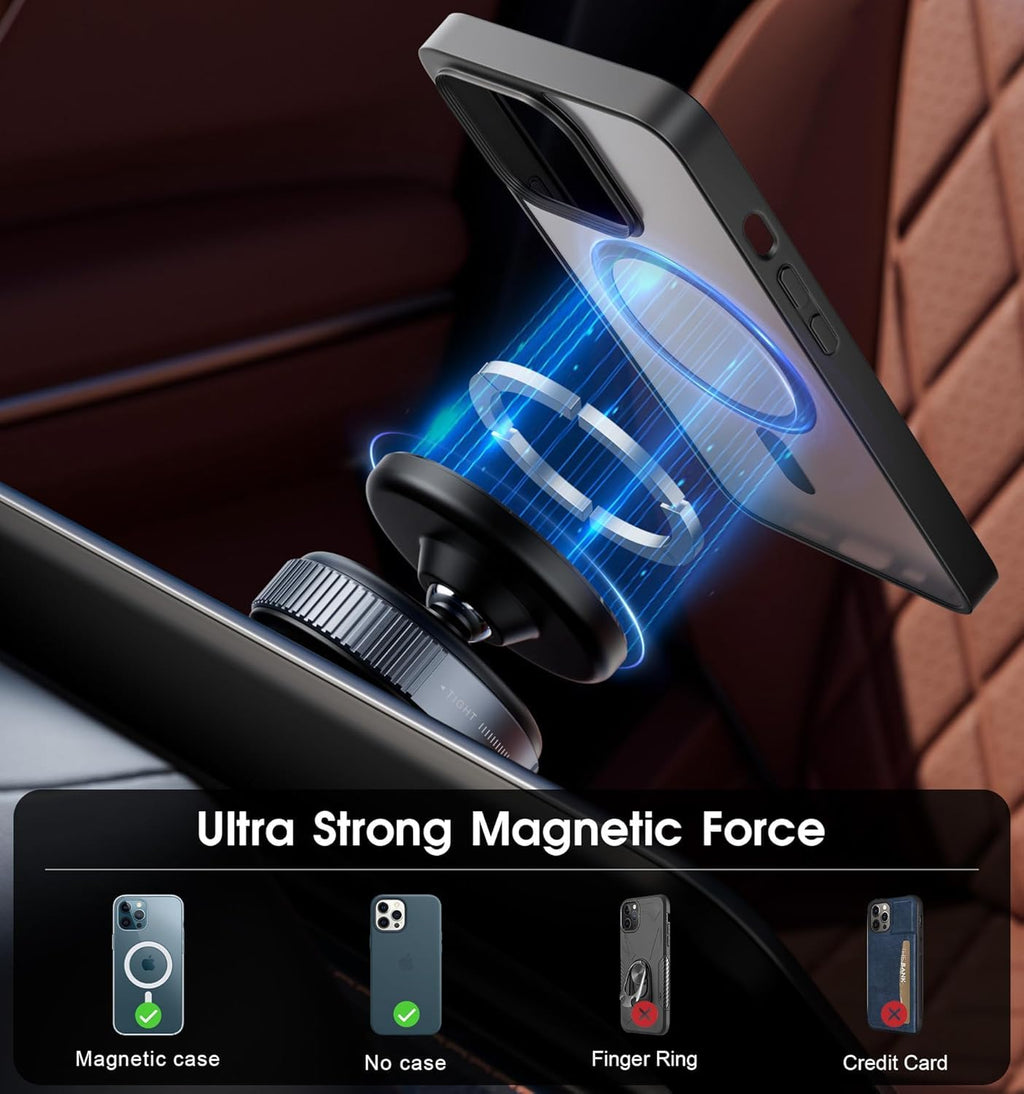 ADZOY Vacumm Suction Cup Phone Mount Magnetic Car Cell Phone Holder| 360 Rotation | Vacuum Lock Holder for Multipurpose Use | Heavy Duty | Reusable Wall Holder for Kitchen, Bathroom, Desk