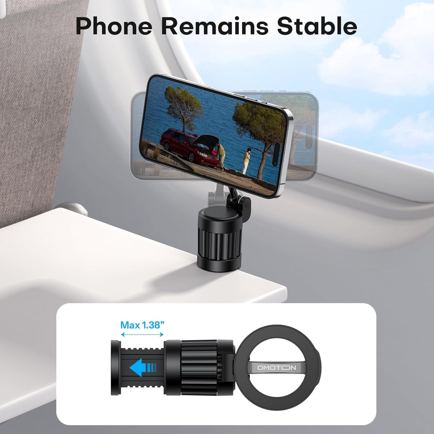 ADZOY Car Back Seat Headrest Mobile Mount Holder, [ Double Extendable Stick ] 360 Degree iPad Car Holder Back Seat for Tablets,and More 4.7-12.9" Devices (Magnetic Airplane Phone Holder)