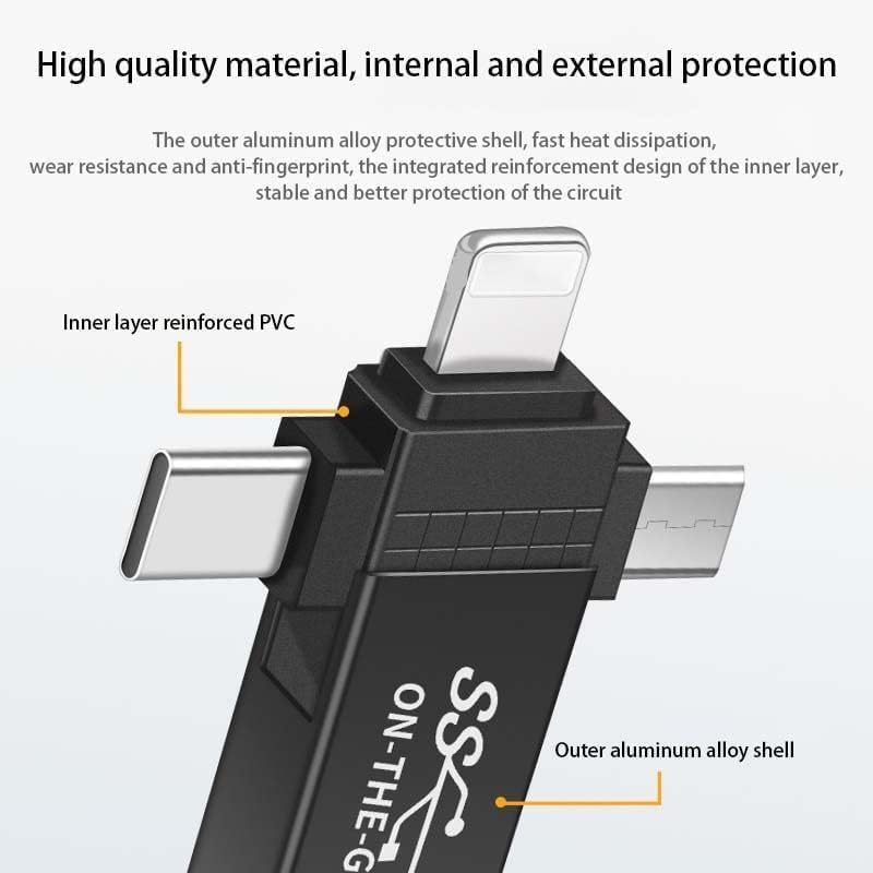 ADZOY Lightning, USB Type C, Micro USB OTG Adapter (Pack of 1)