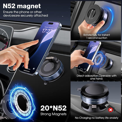 ADZOY Vacumm Suction Cup Extented Arm Phone Mount Magnetic Car Cell Phone Holder| 360 Rotation | Vacuum Lock Holder Multipurpose Use | Heavy Duty | Reusable Wall Holder for Kitchen, Bathroom, Desk