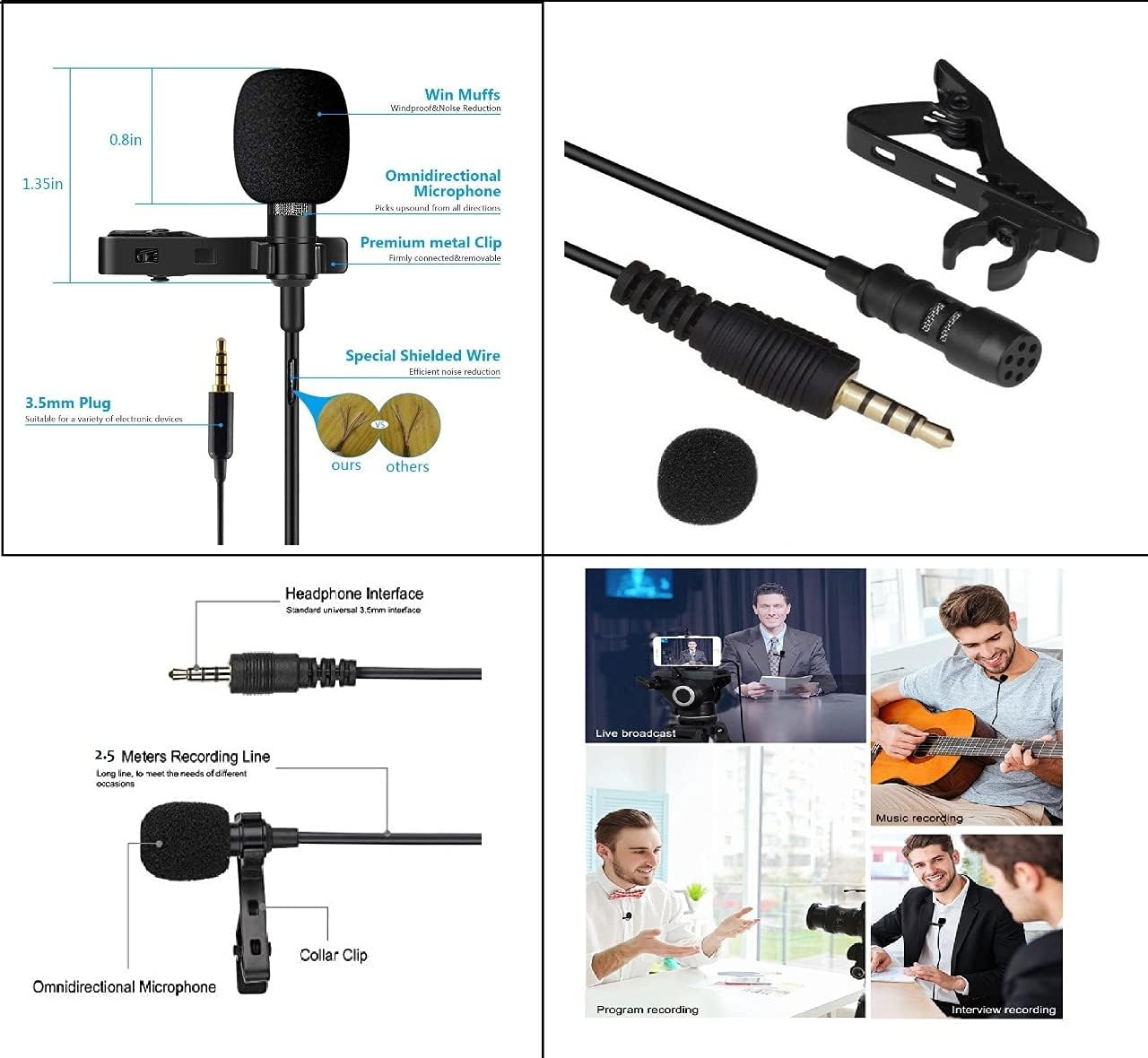 ADZOY 2024 Photography LED Lighting Panel Light Remote Control with Jmary MT49 Light Stand Tabletop C Clamp Desk Mount Table Stand, Super Clamp & Collar Mic and Jmary BT-03 Bluetooth Control Button