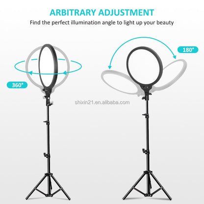 ADZOY [Pack of 2] NEEPHO PL-26CM Led Round Panel Light Video Light with NP-9988 7 FEET Tripod Stand and Phone Holder 3500K-6000K Dimmable Selfie Ringlight for YouTube Video Live Streaming Led