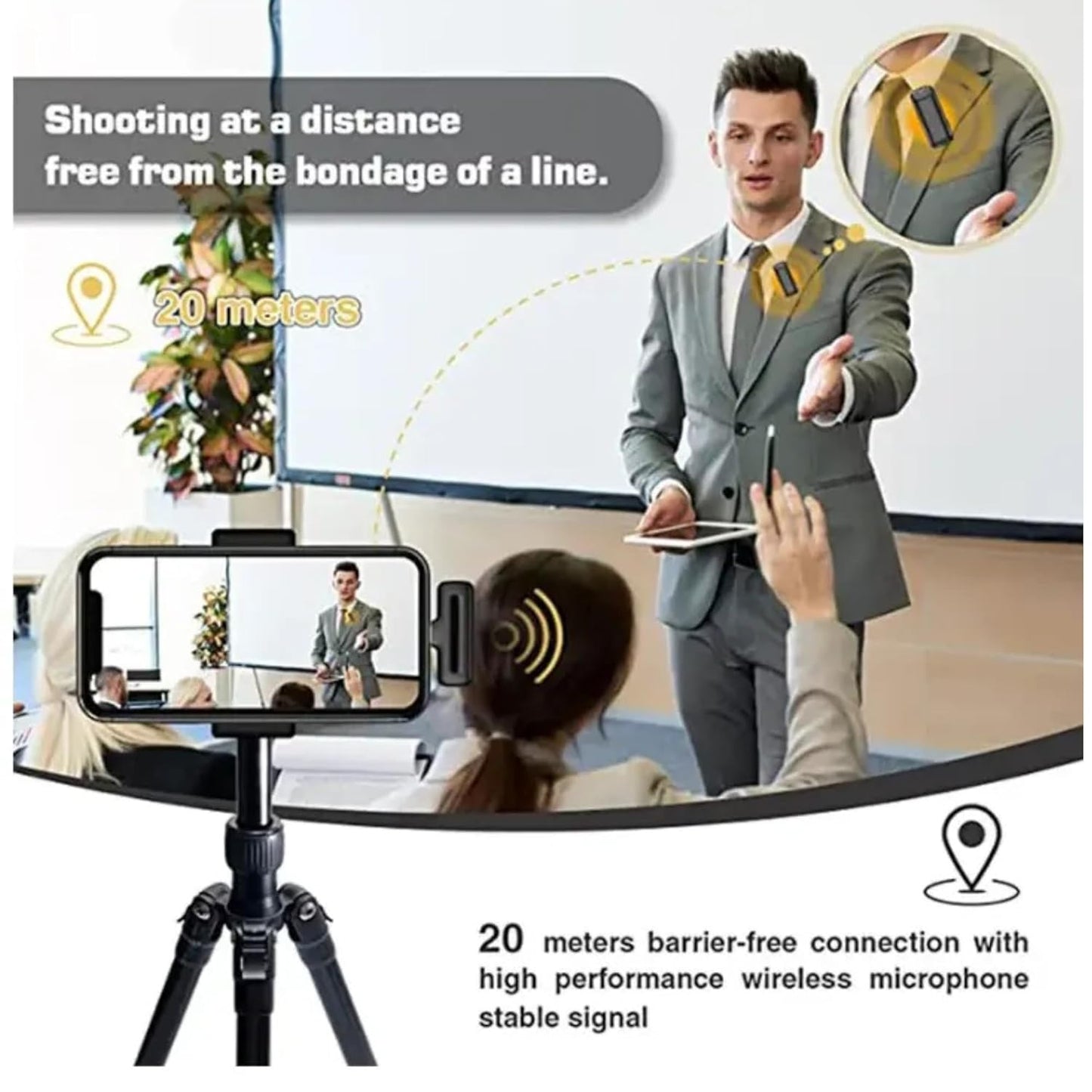 ADZOY ADL-J13 Wireless Microphone | Type-C | Rechargeable for Laptop, Mobile, DSLR & PC | Dual Mic with Receiver & Noise Cancellation | Plug & Play Clip-on Mic for YouTube, Interviews, Vlogging, Reels