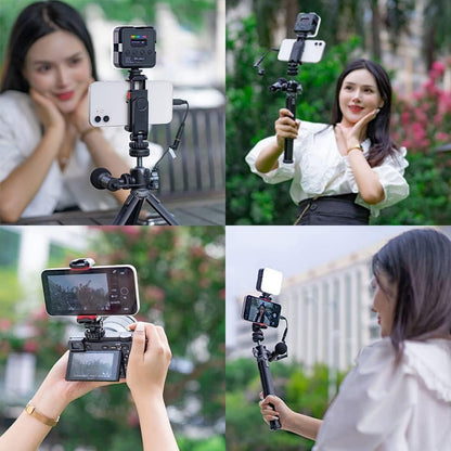 ADZOY BH-05 Mobile Phone Holder, Tripod, Smartphone Holder, Tripod Mount, iPhone Tripod,Camera Tripod, 360 Degree Rotation, Smartphone Stand, Cold Shoe Included, Smartphone Tripod Mount